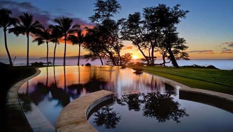 Usa, hawaii, maui, бассейн, остров