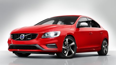 Volvo, s60, красный, вид сбоку