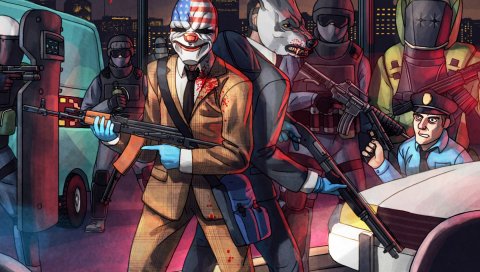 День выплаты жалованья 2, программное обеспечение overkill, студия Starbreeze ab, даллас, волк, горячая линия miami