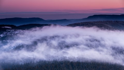 Schwarzwald, Германия, горы, дым, туман