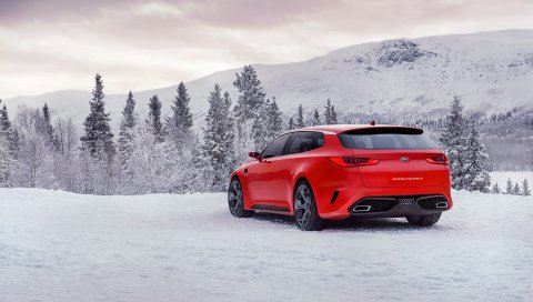Kia, sportspace, концепция, красный, вид сбоку