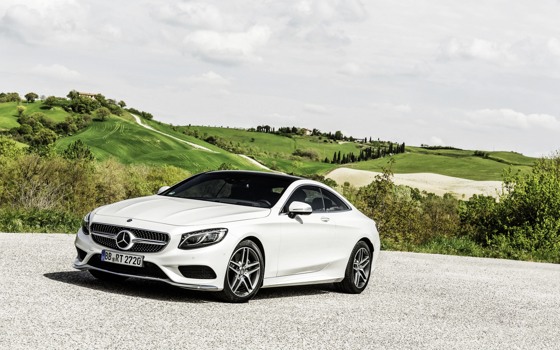 Картинки Mercedes-benz, s-class, купе, белый, вид сбоку фото и обои на рабочий стол