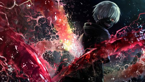 Tokyo ghoul, kaneki ken, человек, маска, магия, искусство