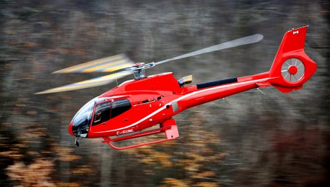 Вертолет, еврокоптер, ec 130, одномоторные, воздушные вертолеты, летающие, размытые