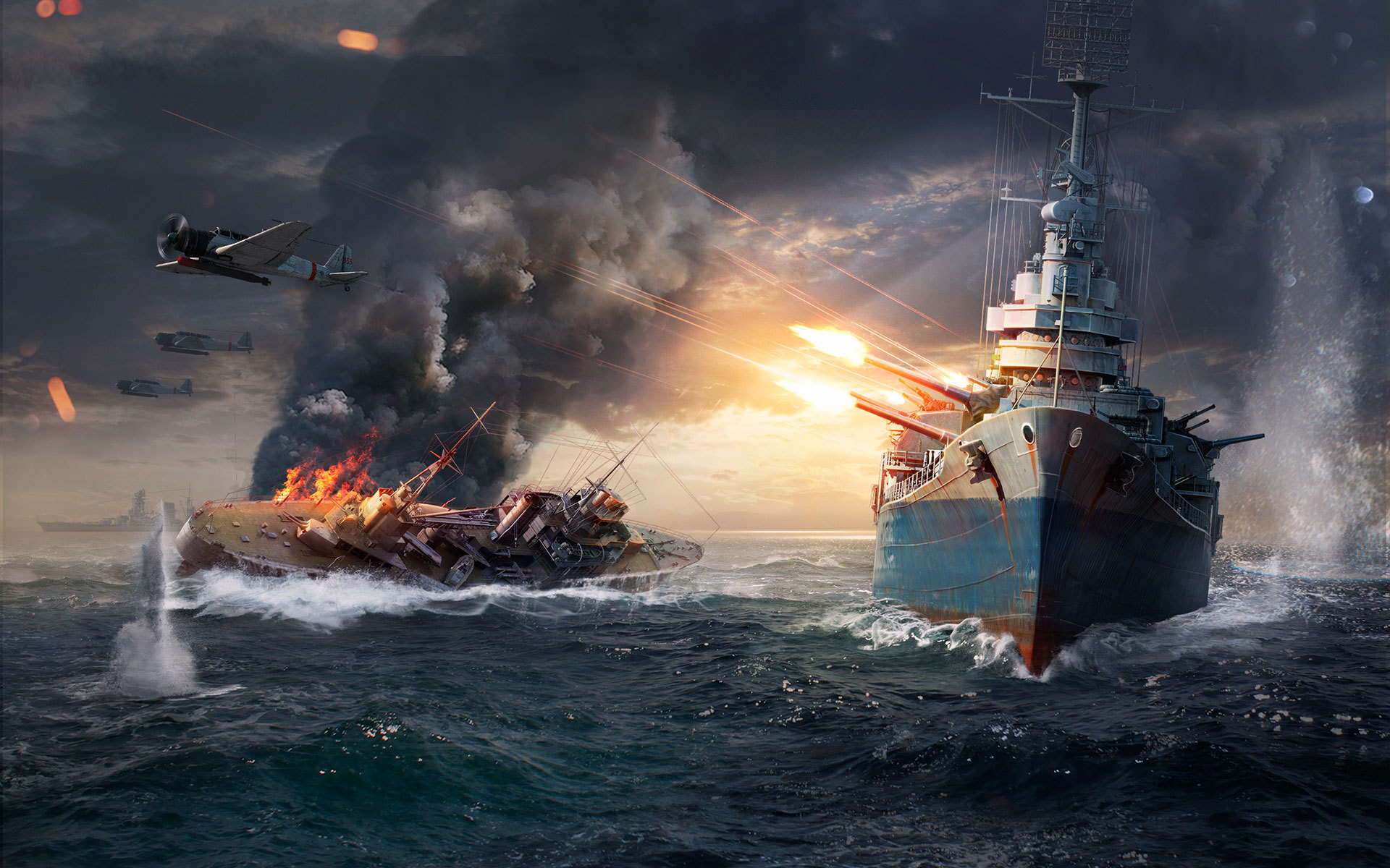 Картинки Мир военных кораблей, сеть wargaming, взрыв, корабли фото и обои на рабочий стол