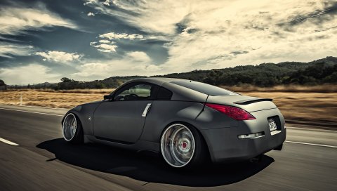 ниссан, 350z, позиция, движение, скорость, вид сбоку