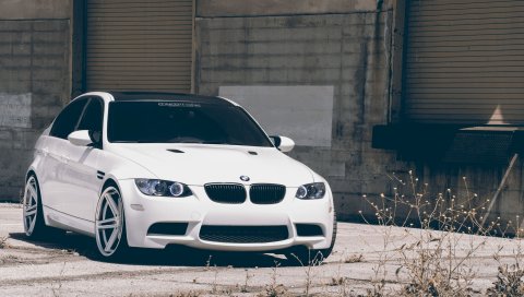 бмв, m3, e90, белый, вид спереди