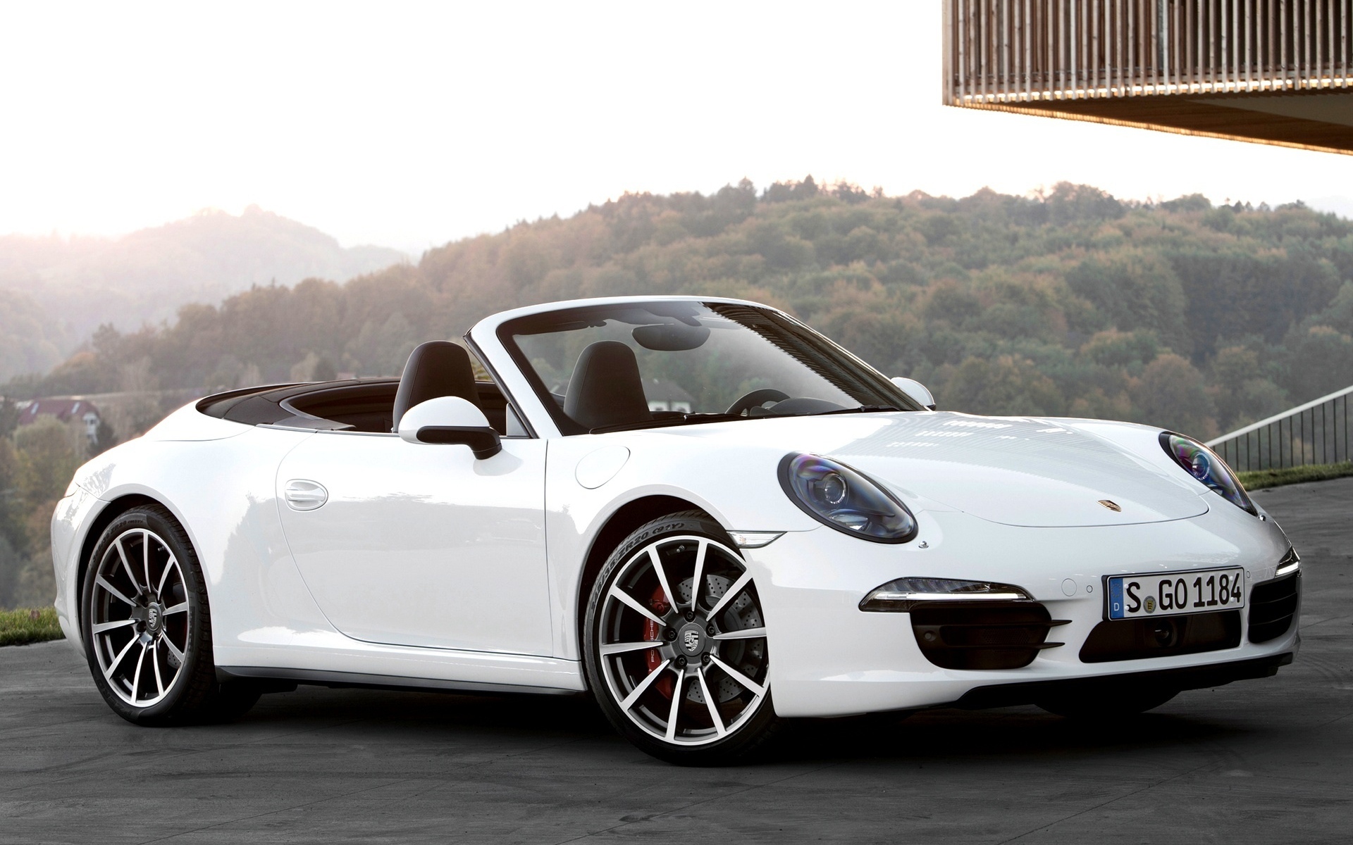 Картинки Porsche, Carrera 4S, 911, белый,конвертируемые фото и обои на рабочий стол