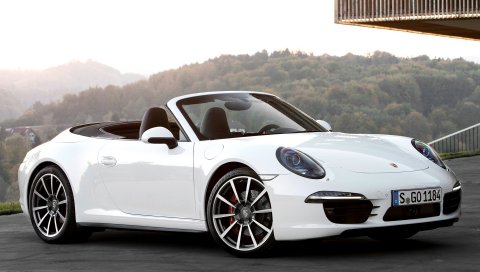 Porsche, Carrera 4S, 911, белый,конвертируемые