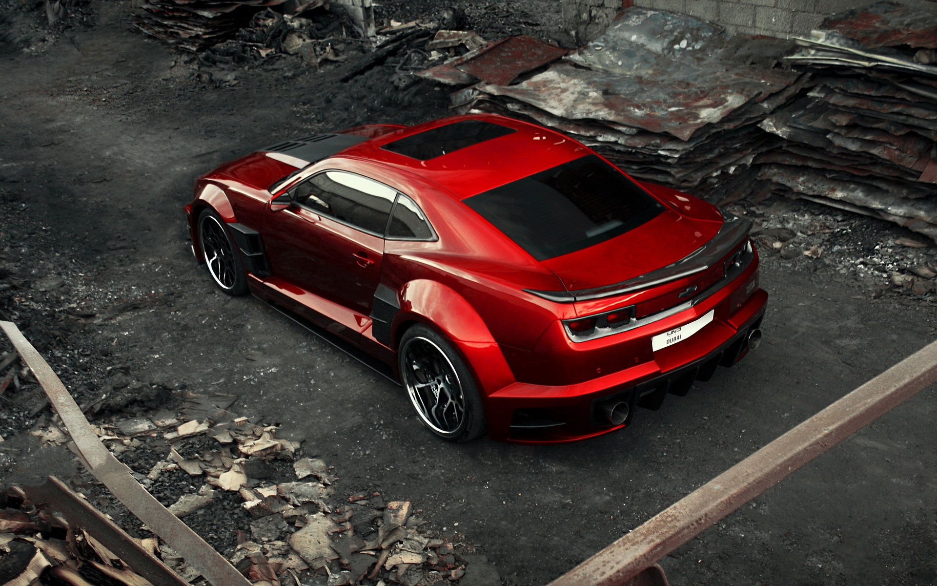 Картинки Chevrolet Camaro, Chevy Camaro, углерод, красный, вид сверху фото и обои на рабочий стол