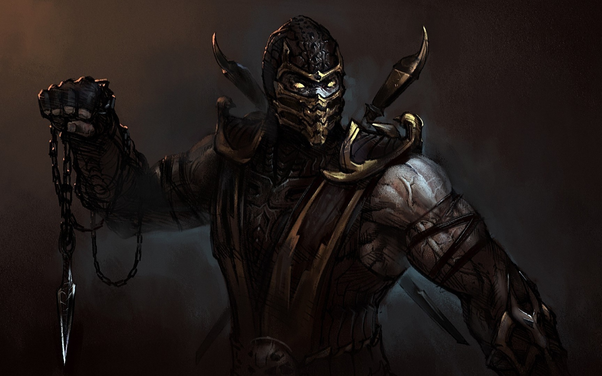 Картинки Mortal Kombat, Komplete издание, скорпион, искусство фото и обои на рабочий стол