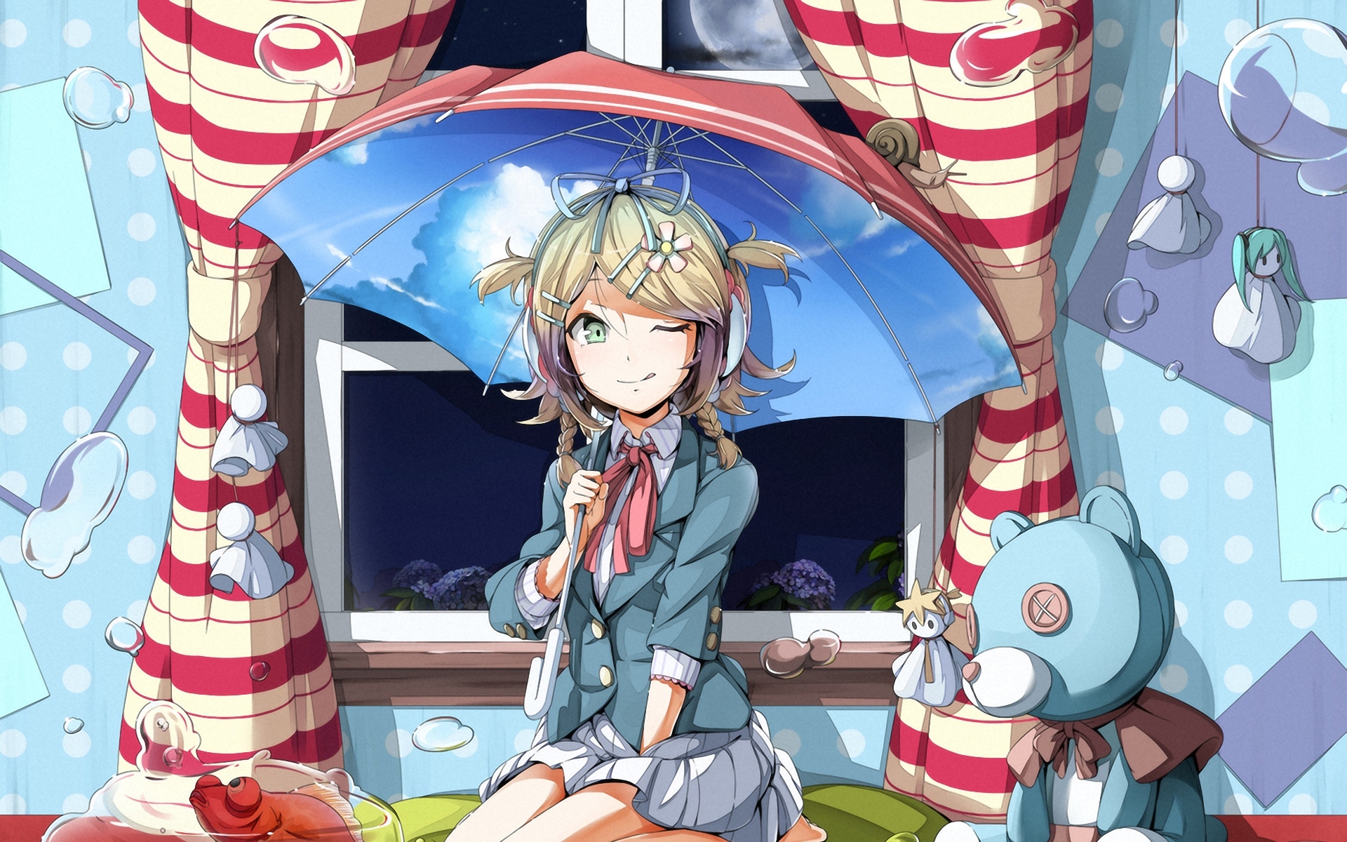 Картинки Vocaloid, Kagamine Рин, девушка, комната фото и обои на рабочий стол