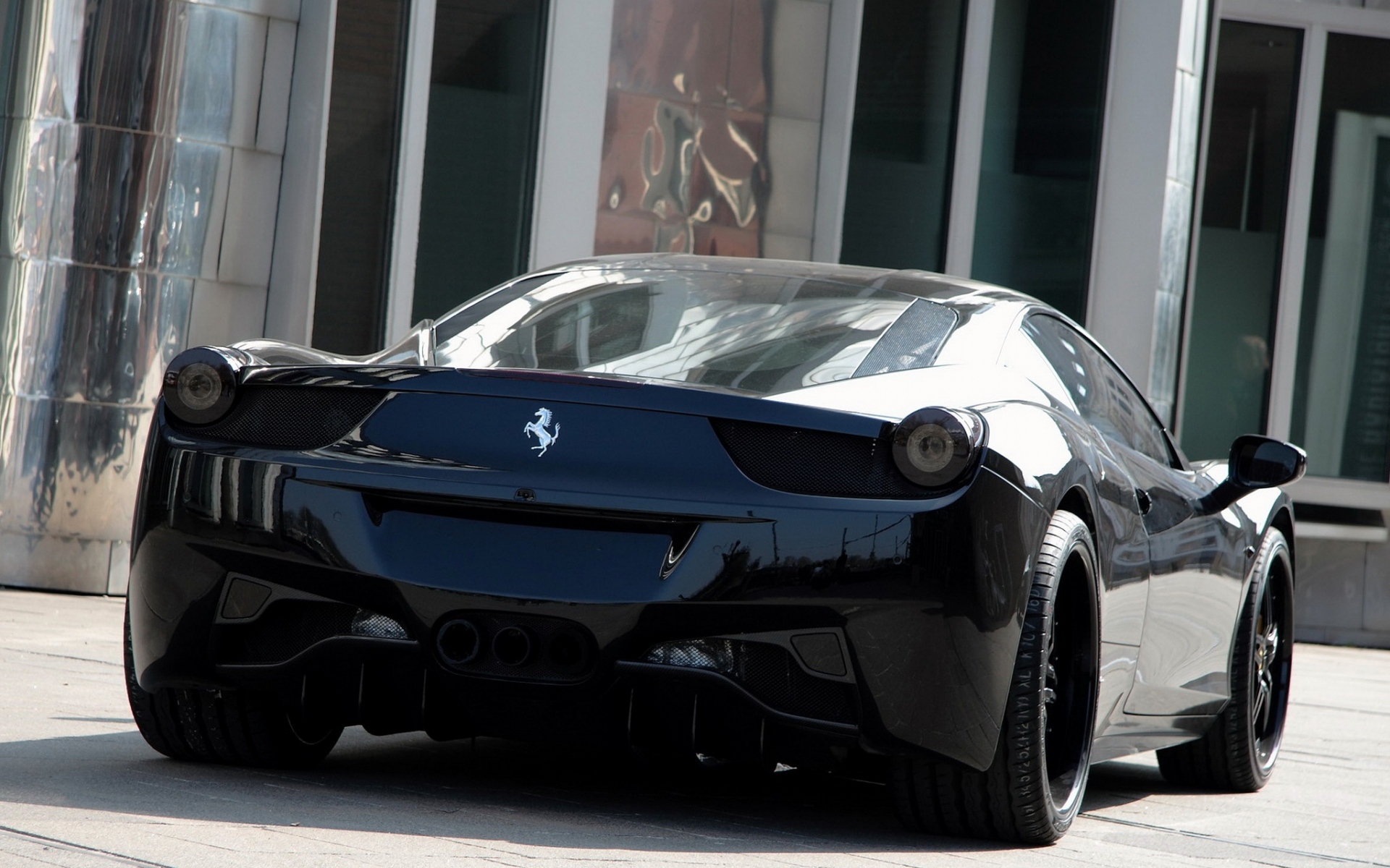 Картинки андерсон германия, Ferrari 458 Italia, феррари, автомобиль, черная, вид сзади фото и обои на рабочий стол