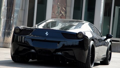 андерсон германия, Ferrari 458 Italia, феррари, автомобиль, черная, вид сзади