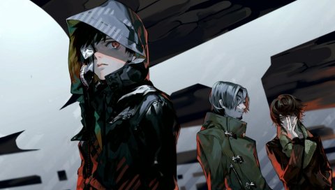 Tokyo Ghoul, kaneki Кеном, ребята, искусство