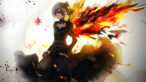 аниме, токио упырь, Киришима Touka, девушка, крылья