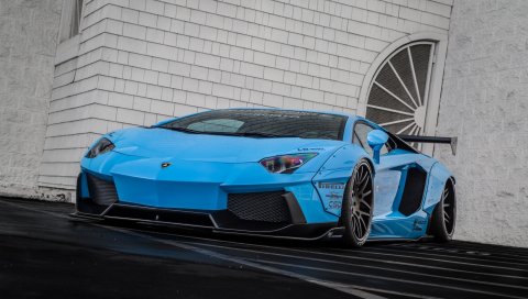 Lamborghini, aventador, lp700-4, синий, вид спереди