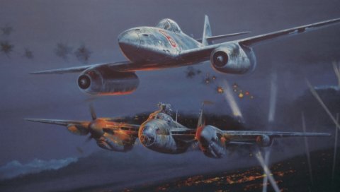 Messschmitt me 262, havilland москит, ночной бойцов, война, ww2
