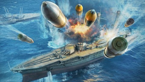Мир военных кораблей, wargaming net, корабли, взрыв
