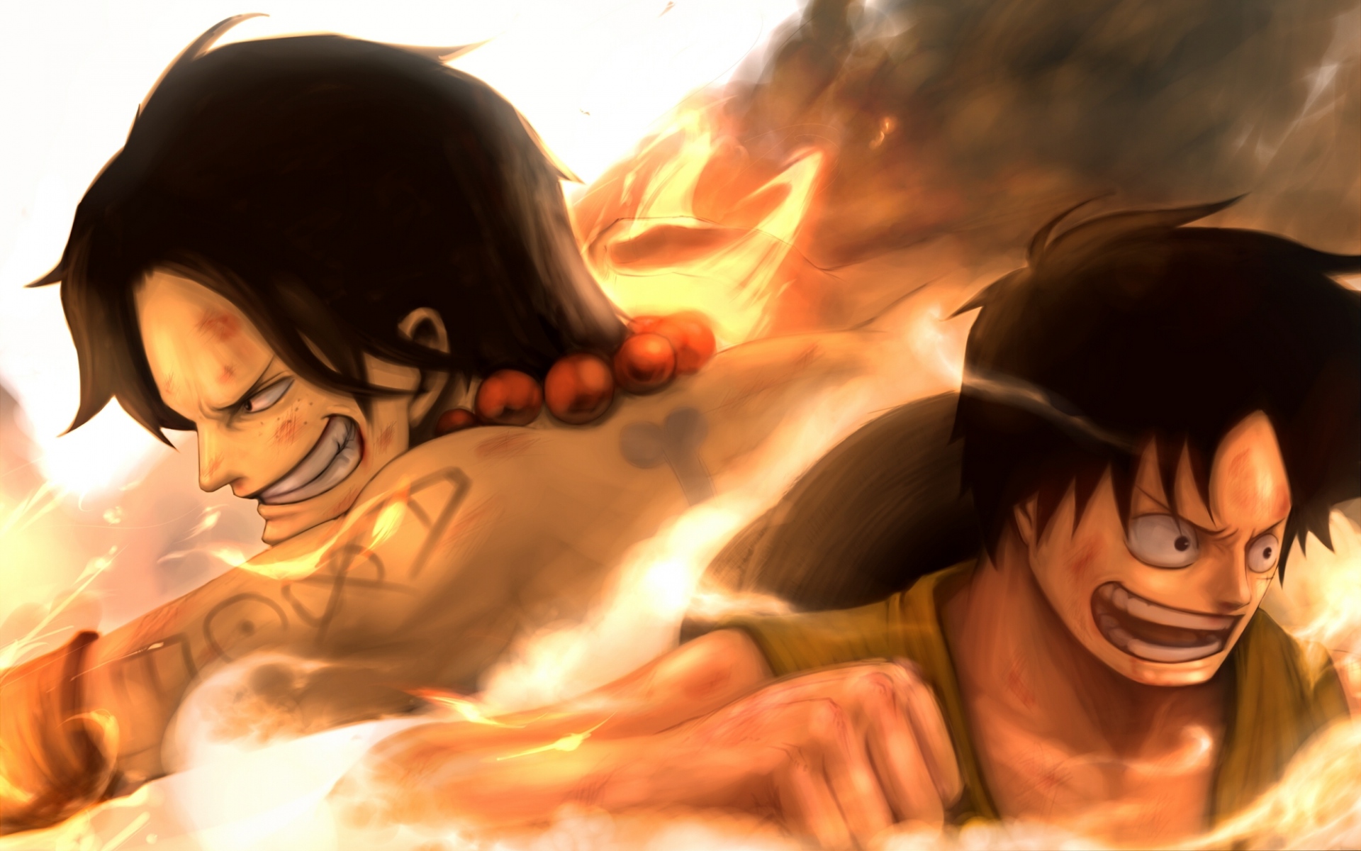 Картинки Мета-пистолет, парни, искусство, обезьяна d luffy, portgas d ace фото и обои на рабочий стол