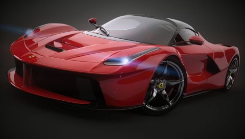 Ferrari, laferrari, 2014, красный, вид сбоку