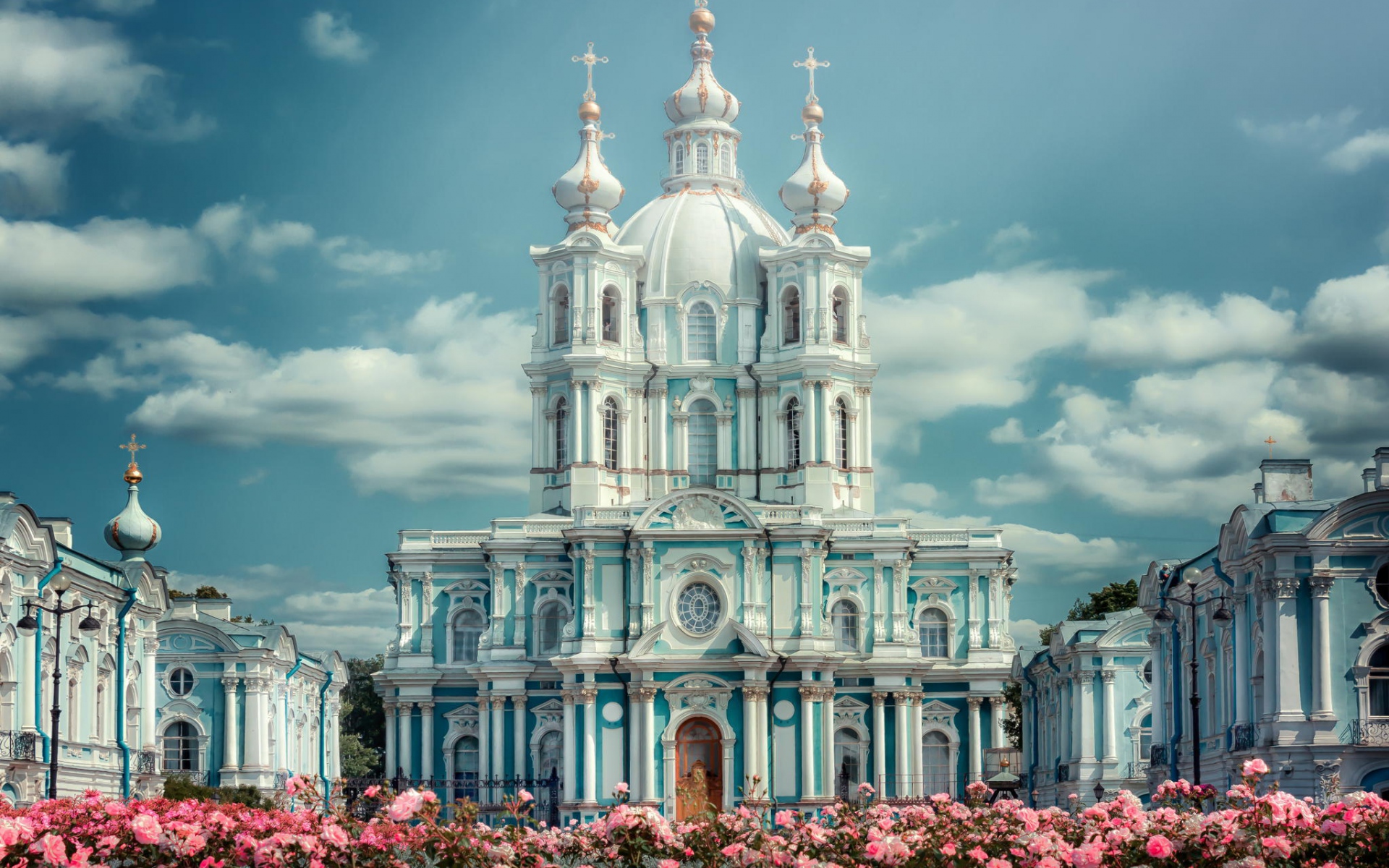 Картинки Санкт-Петербург, Смольный монастырь, архитектура фото и обои на рабочий стол