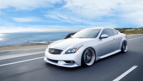 Infiniti, g37, купе, вид сбоку, скорость