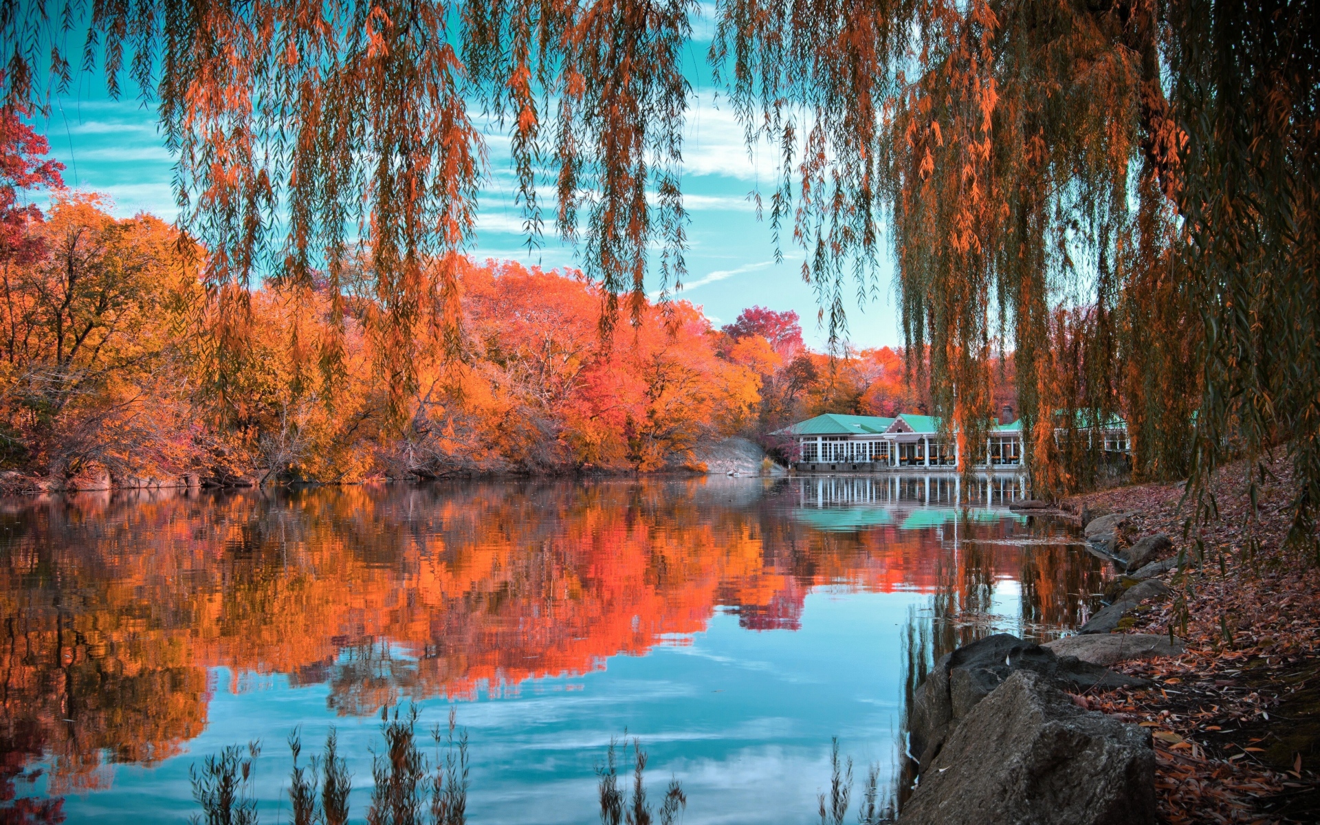 Картинки Центральный парк, Нью-Йорк, осень, красивый пейзаж фото и обои на рабочий стол