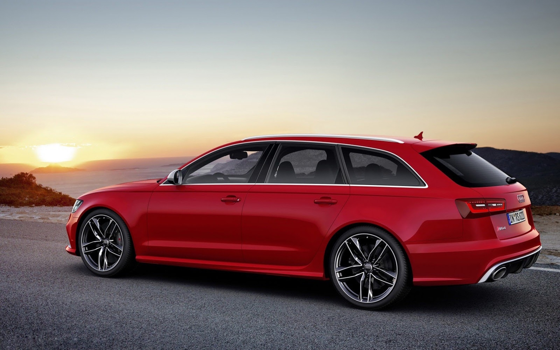 Картинки Audi, v-8, rs6 avant, красный, вид сбоку фото и обои на рабочий стол