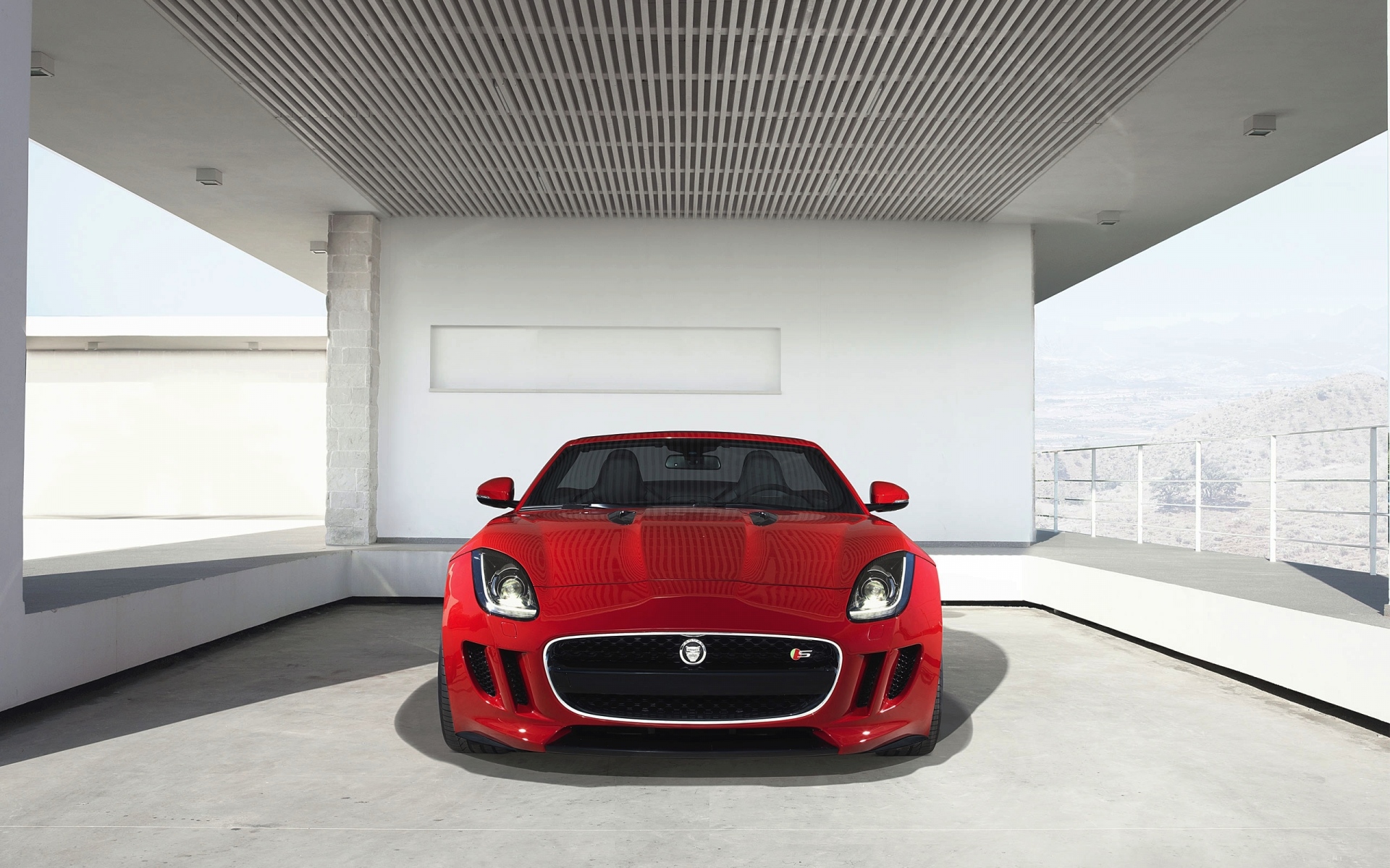 Картинки Jaguar, f-type, красный, вид спереди фото и обои на рабочий стол