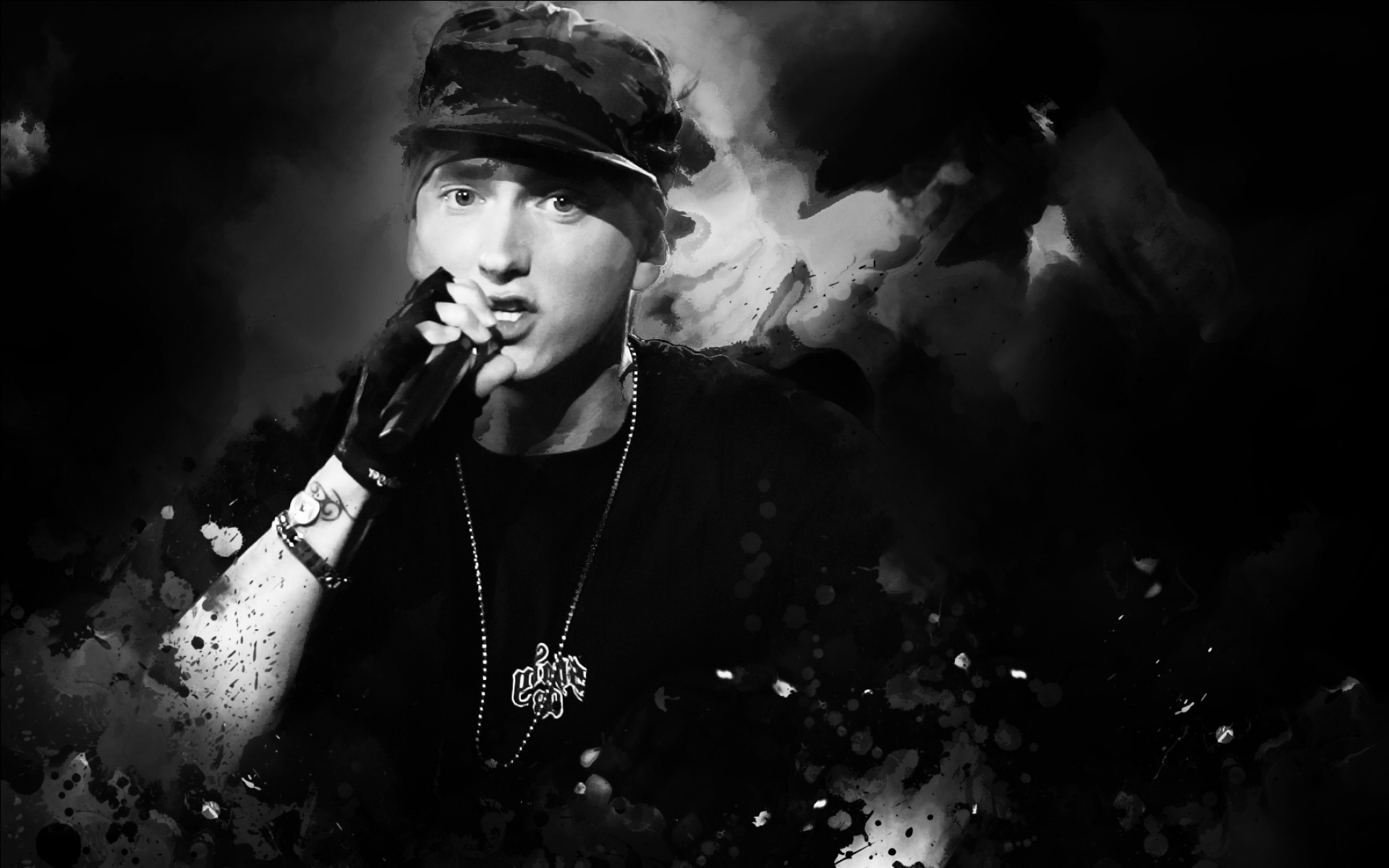 Картинки Eminem, рэп, хип-хоп, знаменитость, bw фото и обои на рабочий стол