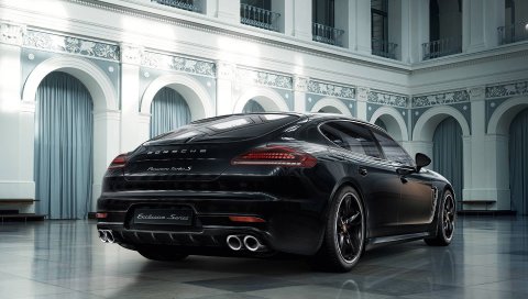 Porsche, panamera, эксклюзивный, вид сзади, турбо