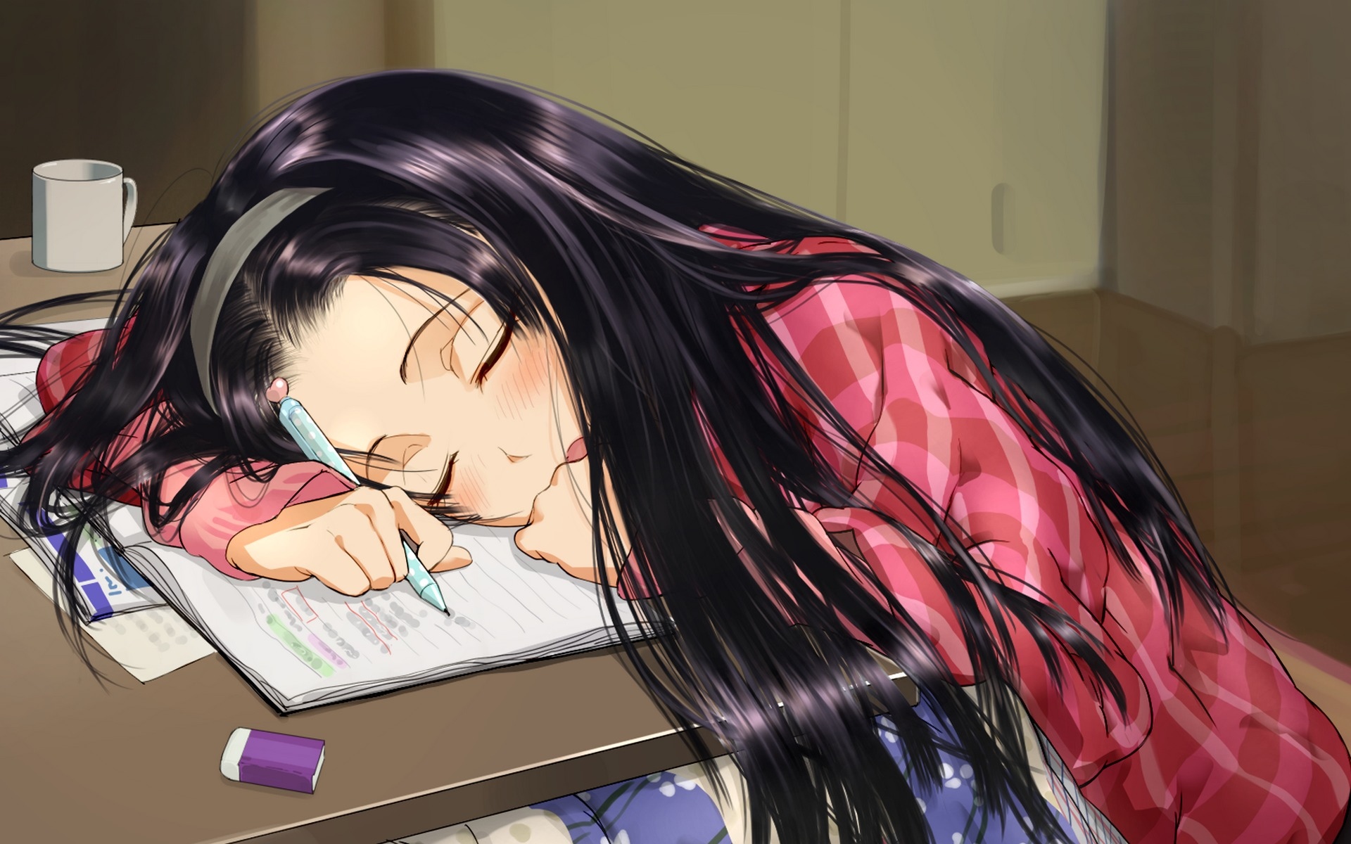 Картинки Sakura ani, сон, стал, образование, ноутбук, ручка фото и обои на рабочий стол