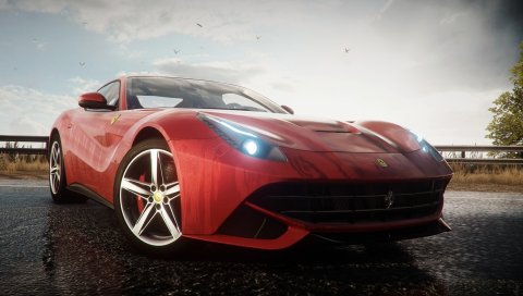 Потребность в скоростных конкурентах, ferrari f12 berlinetta, спортивный автомобиль, красный