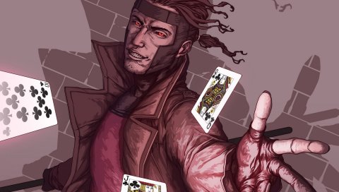 X-Men, гамбит, Marvel Comics, искусство, мутант