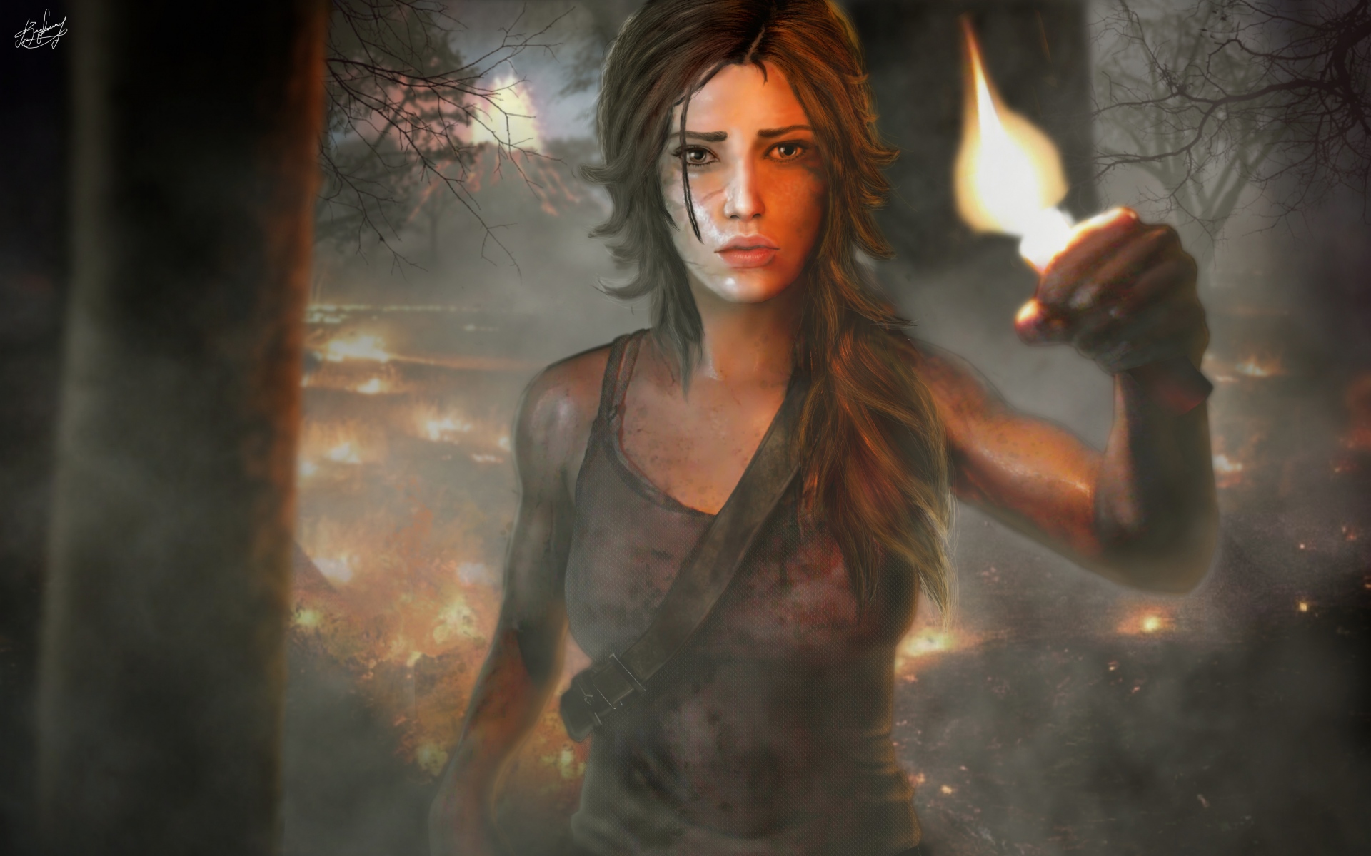Картинки Tomb Raider, девушка, факел фото и обои на рабочий стол