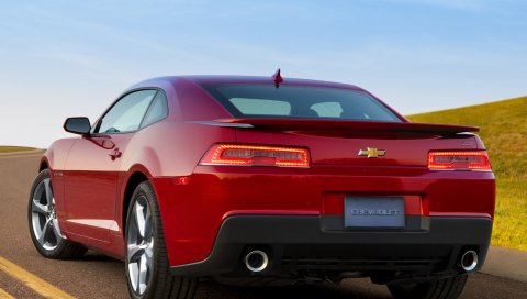 Chevrolet, Camaro, сс, 2013, вид сзади, красные