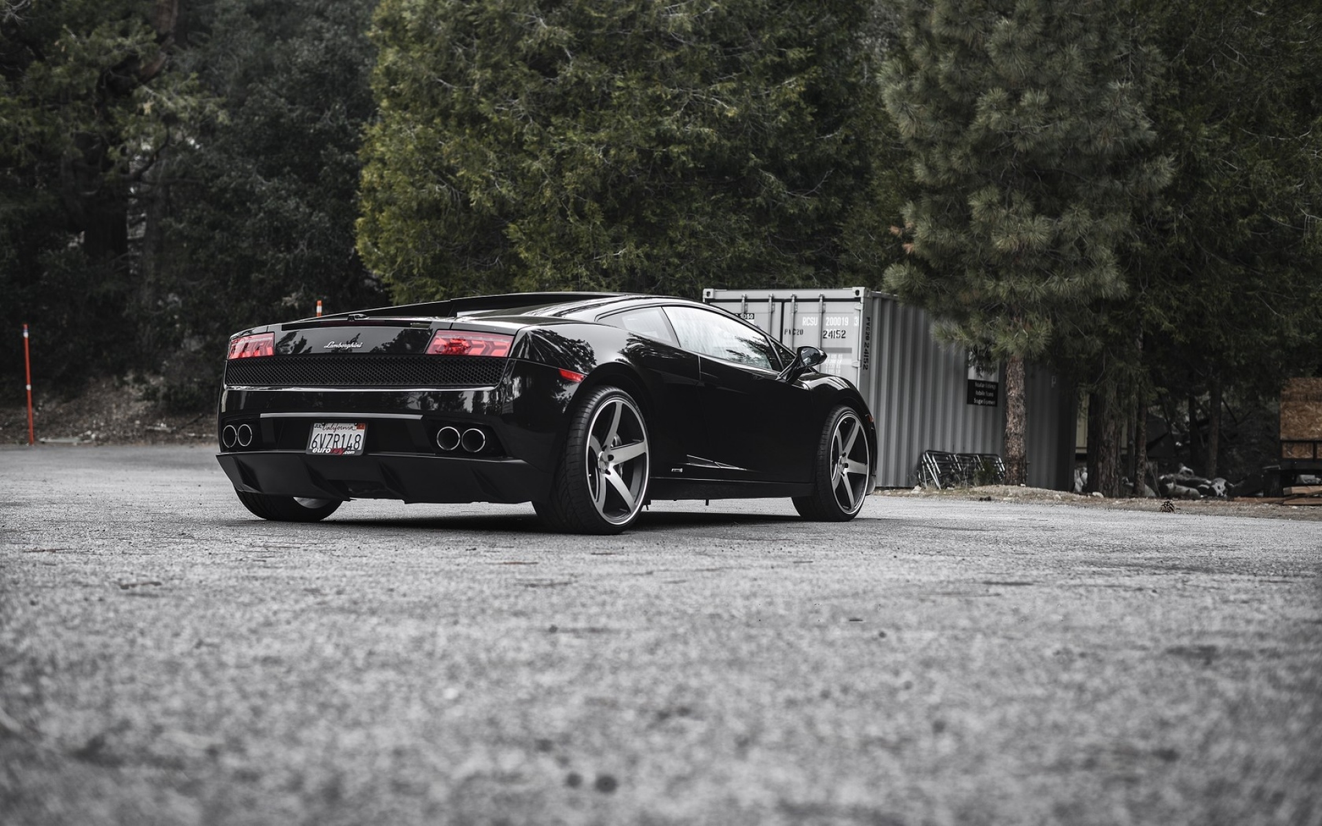 Картинки ламборджини, Gallardo, LP560-4, вид сзади, черный фото и обои на рабочий стол