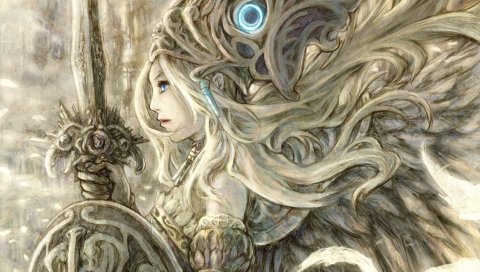 Valkyrie, девушка, искусство, меч, волосы