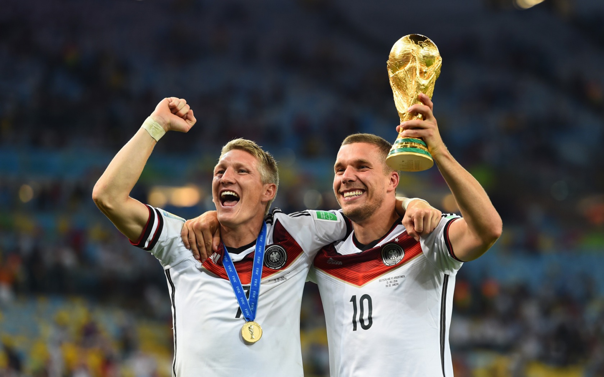 Картинки Лукас подольски, бастиан schweinsteiger, марио Goetze, fifa, кубок мира 2014 фото и обои на рабочий стол