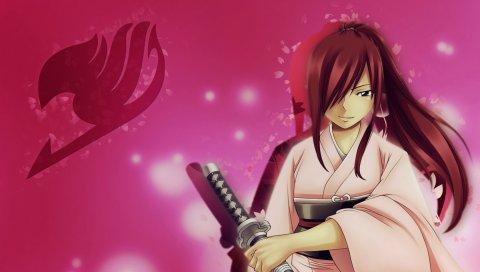 Erza scarlet, волшебный хвост, маг, меч, искусство, аниме