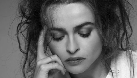 Helena bonham carter, актриса, лицо, bw