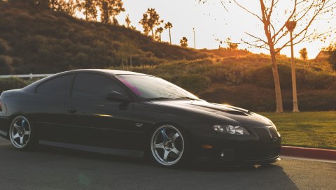 Pontiac, gto, черный, вид сбоку, автомобили