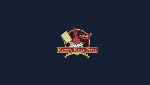 Spongebob squarepants, mr krabs, логотип, пицца
