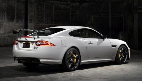 Jaguar, xkr-s, gt, белый, автомобиль, вид сбоку
