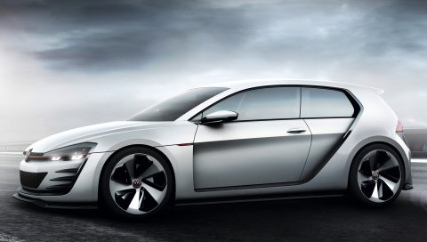 Volkswagen, гольф, дизайнерское зрение, концепция, серый, gti