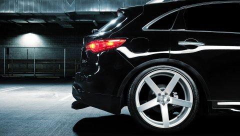 Infiniti, fx 35 s, vossen, парковка, черный, колеса