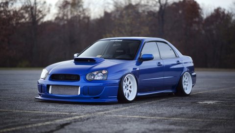 Subaru impreza, wrx sti, subaru, тюнинг, синий