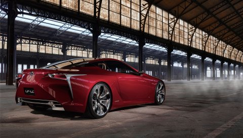 Lexus, lf-lc, концепция, вид сзади, красный