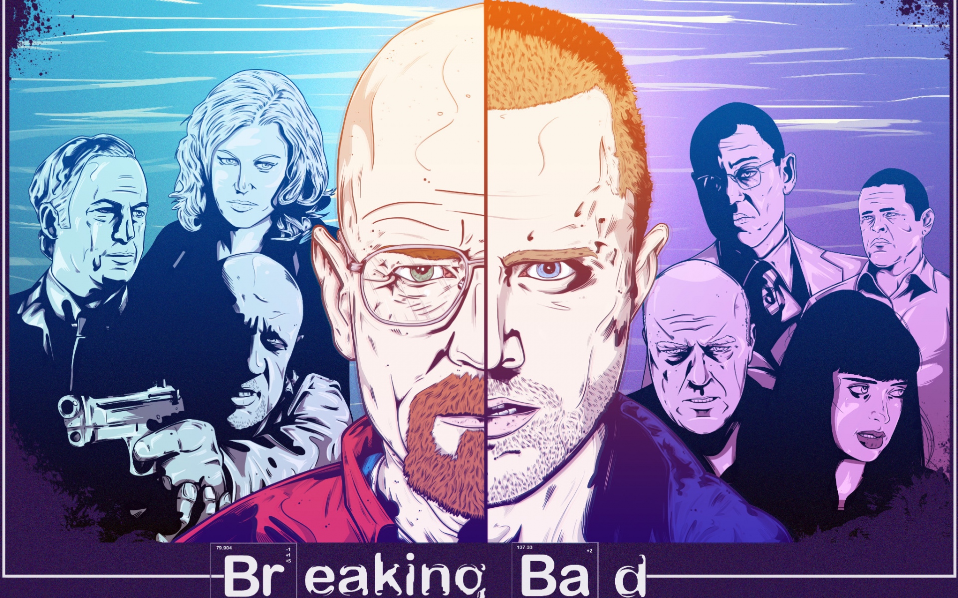 Картинки Взлом плохой, walter белый, bryan cranston, skyler white, anna gunn, jesse pinkman фото и обои на рабочий стол